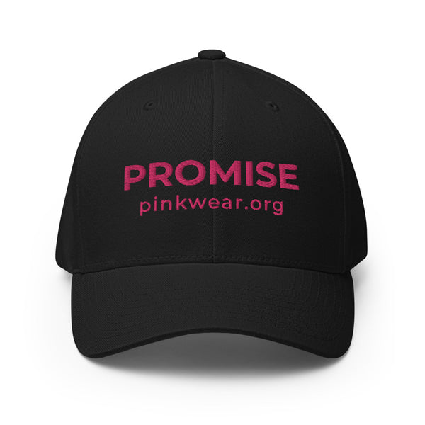 PROMISE Black & Pink Embroidered Structured Twill Cap