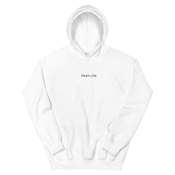 Vball.Life White Embroidered Hoodie
