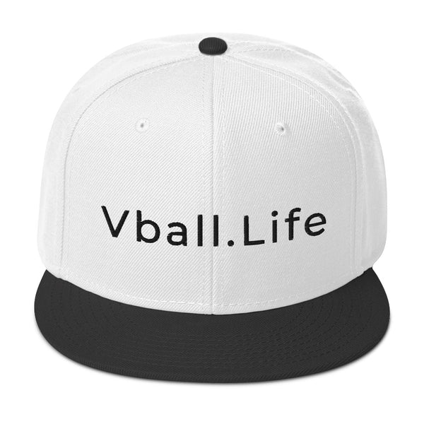 Vball.Life White & Black Snapback Hat