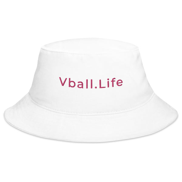 Vball.Life White & Pink Bucket Hat