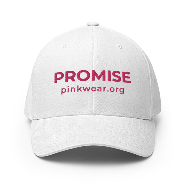 PROMISE White & Pink Embroidered Structured Twill Cap
