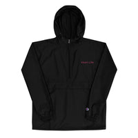 Vball.Life Black & Pink Embroidered Champion Packable Jacket