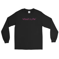 Vball.Life Long Sleeve Black & Pink T-Shirt