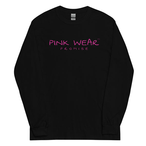 Pink Wear Long Sleeve Black T-Shirt - Pink Print