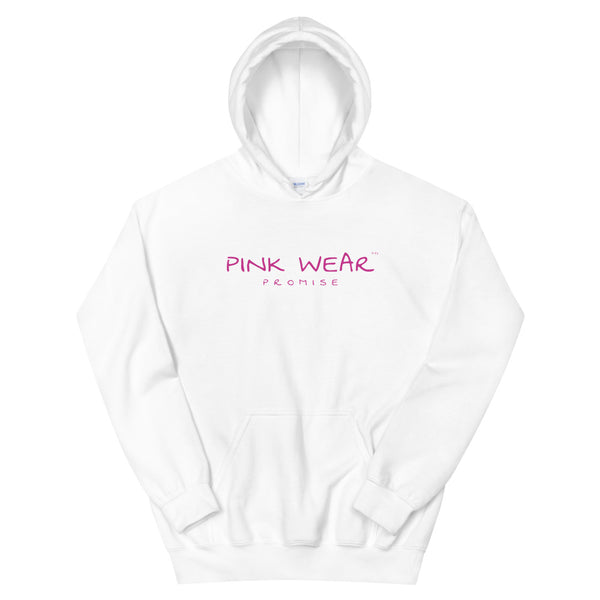 Pink Wear White Hoodie - Pink Print