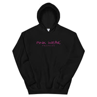 Pink Wear Black Hoodie - Pink Print