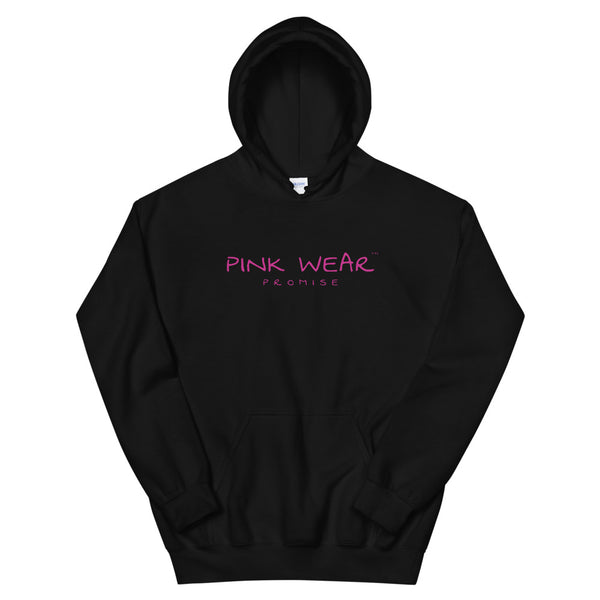 Pink Wear Black Hoodie - Pink Print
