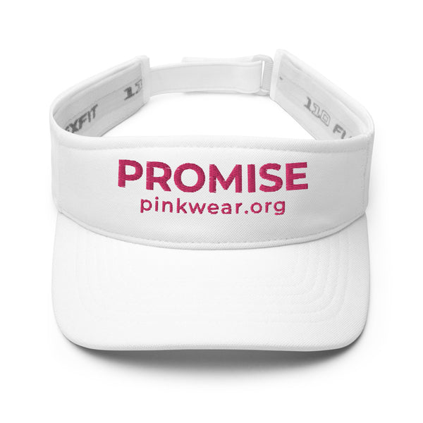 PROMISE White & Pink Embroidered Visor